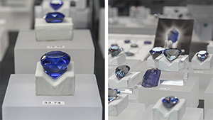 Large, fine-color tanzanites Large, fine-color tanzanites