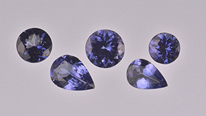 Titanium-coated tanzanite Titanium-coated tanzanite