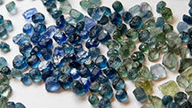 Montana sapphires after two rounds of heating Montana sapphires after two rounds of heating