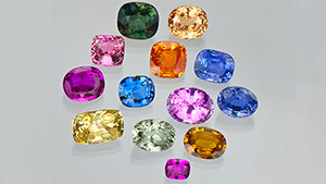 Corundums (ruby and sapphires) occur in all colors of the spectrum, and have remained popular gemstones from ancient times to the present day. Corundums (ruby and sapphires) occur in all colors of the spectrum, and have remained popular gemstones from ancient times to the present day.