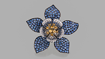 Paula Crevoshay’s “Yogo Columbine” sapphire pendant Paula Crevoshay’s “Yogo Columbine” sapphire pendant