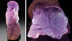 Bolivian ametrine crystal. Bolivian ametrine crystal.