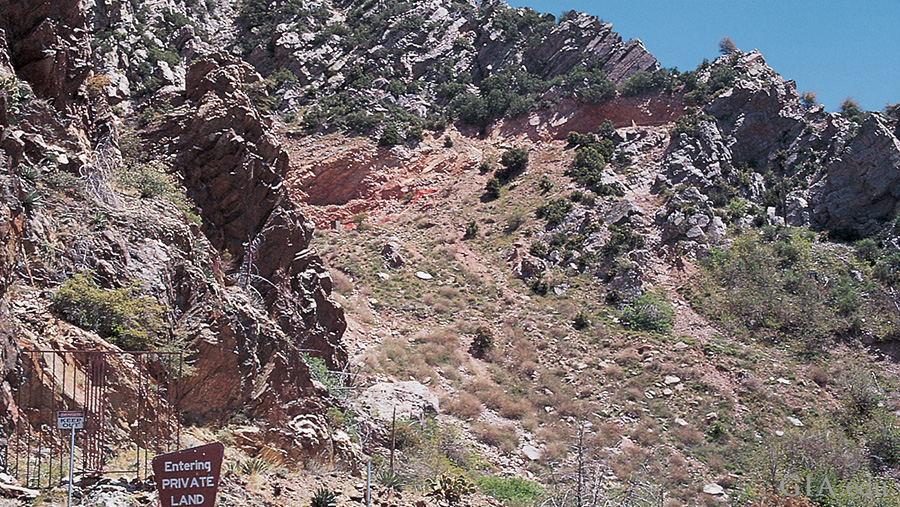 Landscape of rocky hills at the Four Peaks amethyst mine in Phoenix, Arizona, where the February birthstone can be found. Landscape of rocky hills at the Four Peaks amethyst mine in Phoenix, Arizona, where the February birthstone can be found.