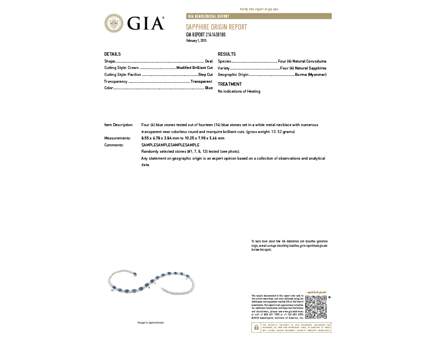 Identification & Origin Report Identification & Origin Report